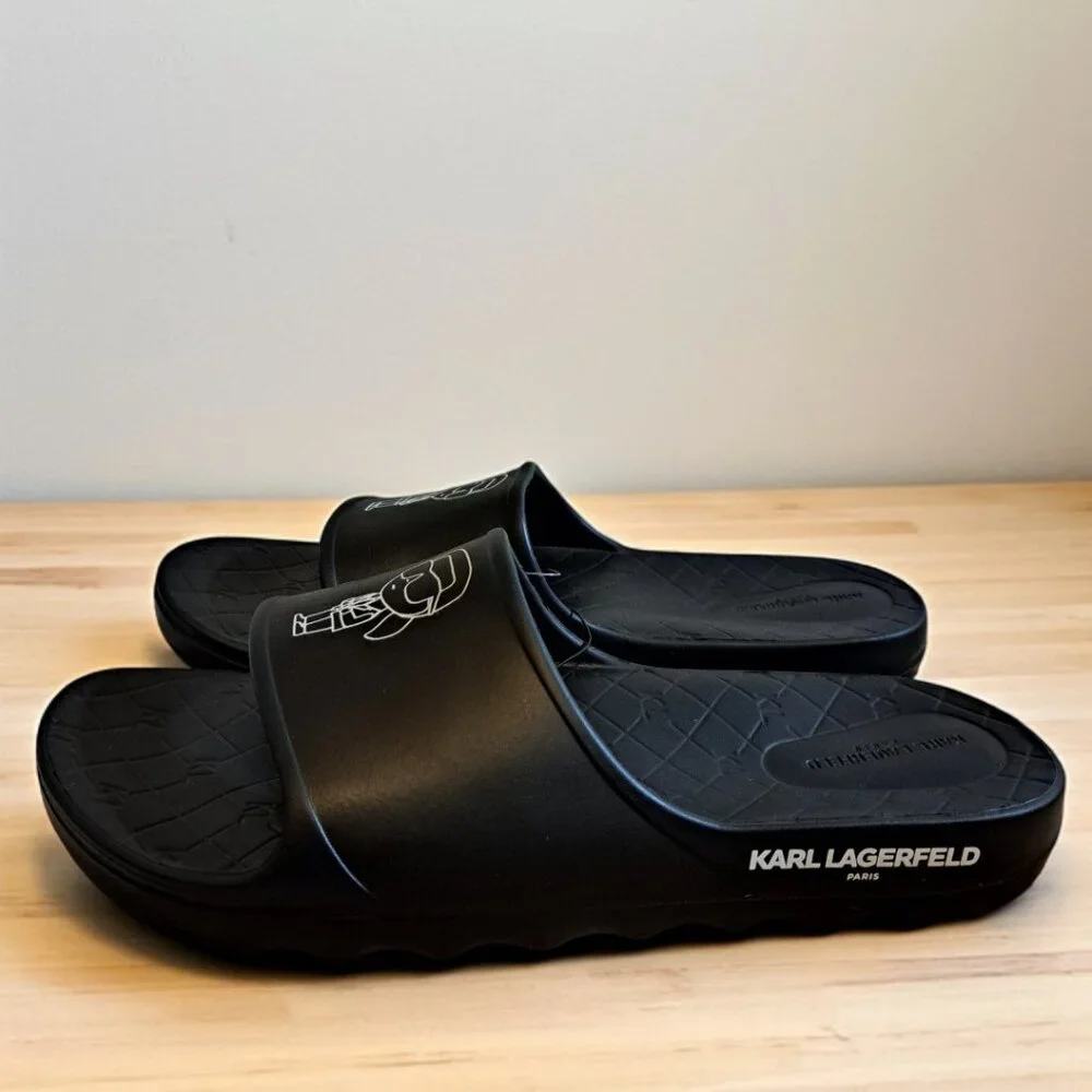 Karl Lagerfeld Paris Slip-on Cartoon Slides for Men Size 9M
